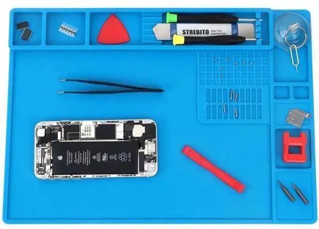 Main image of Heat Resistant Silicone Soldering Work Mat 13.8×9.9 Inch, 932°F High Temp Anti-Slip Magnetic Repair Pad for Phone, Watch, Eyeglass & Electronics Repair