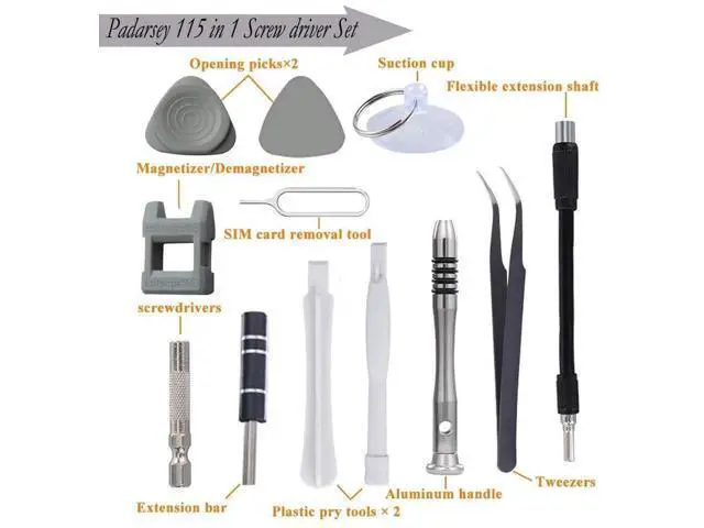 Alt view image 5 of 6 - 115 in 1 Magnetic Precision Screwdriver Repair Tool Kit with Portable Storage Bag, Electronic Disassembly Screwdriver Set Black for Computer, PC, Laptop, iPhone & Cell Phone Repair