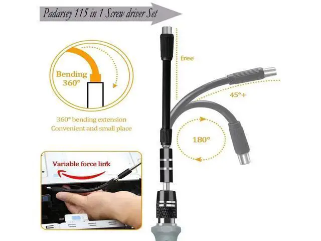 Alt view image 4 of 6 - 115 in 1 Magnetic Precision Screwdriver Repair Tool Kit with Portable Storage Bag, Electronic Disassembly Screwdriver Set Black for Computer, PC, Laptop, iPhone & Cell Phone Repair