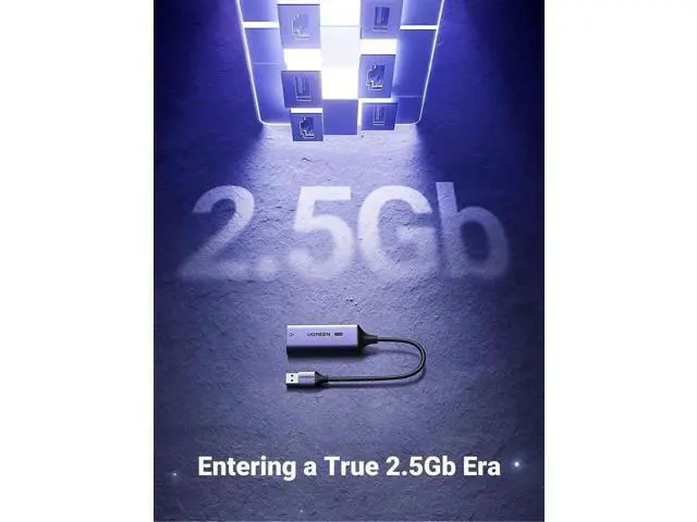 Alt view image 5 of 5 - UGREEN 2.5G USB 3.0 to RJ45 Ethernet Adapter, Aluminum Alloy 2500Mbps LAN Network Dongle, Plug and Play, Compatible with MacBook Air/Pro, Dell XPS, Windows & macOS Laptops
