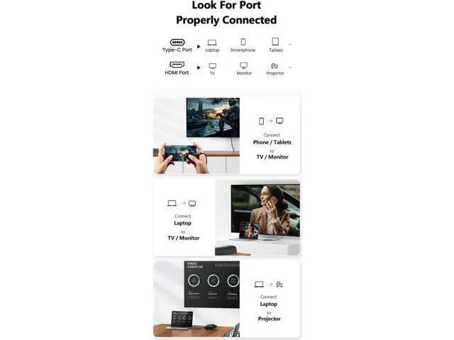 Alt view image 7 of 7 - 10ft USB C to HDMI 2.1 Cable, 8K Video Support, Thunderbolt 3/4 Compatible, Type C to HDMI Cord for iPhone 15 Pro, MacBook, iPad Pro, Samsung Galaxy, Surface, Dell & HP Devices