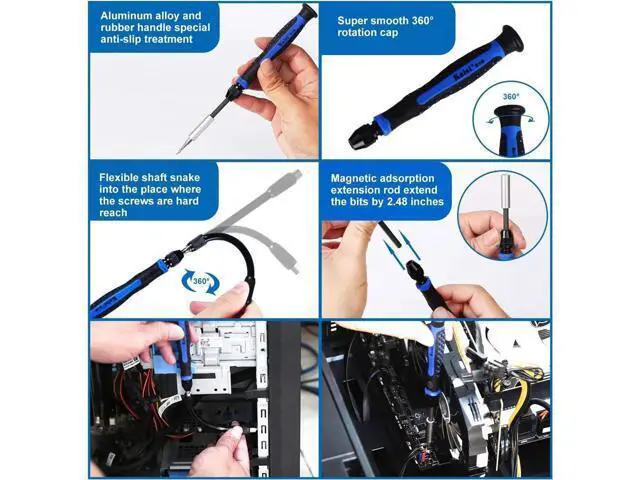 Alt view image 4 of 7 - 126 in 1 Magnetic Precision Screwdriver Repair Kit with 111 Bits, Professional Electronics Tool Set for Computer, MacBook, Laptop, Tablet, iPhone & Xbox Console Repair