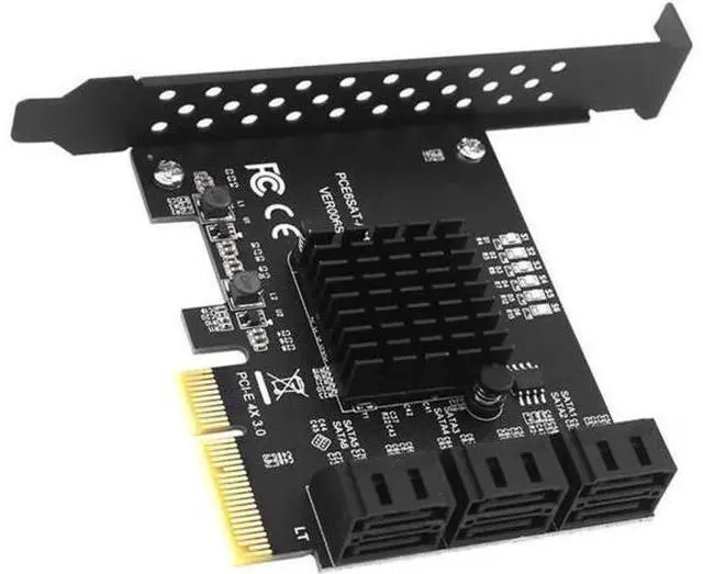 Main image of 6-Port PCIe 4x SATA 3.0 Non-RAID Expansion Card with ASMedia ASM1166 Chipset, 6Gbps PCI Express SATA Controller Card, Equipped with Full Height & Low Profile Brackets for ATX/SFF PC Chassis