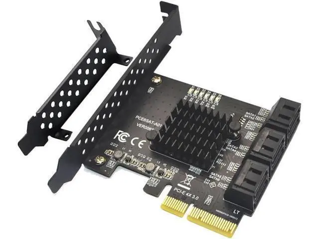 Alt view image 7 of 7 - 6-Port PCIe 4x SATA 3.0 Non-RAID Expansion Card with ASMedia ASM1166 Chipset, 6Gbps PCI Express SATA Controller Card, Equipped with Full Height & Low Profile Brackets for ATX/SFF PC Chassis