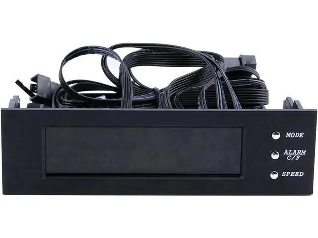 Alt view image 2 of 7 - 5.25 Inch PC Front Bay Fan Speed Controller, 3-Channel Automatic Temperature Control with HDD & CPU Temp Sensor, LED Digital Display for Desktop Chassis Cooling Adjustment