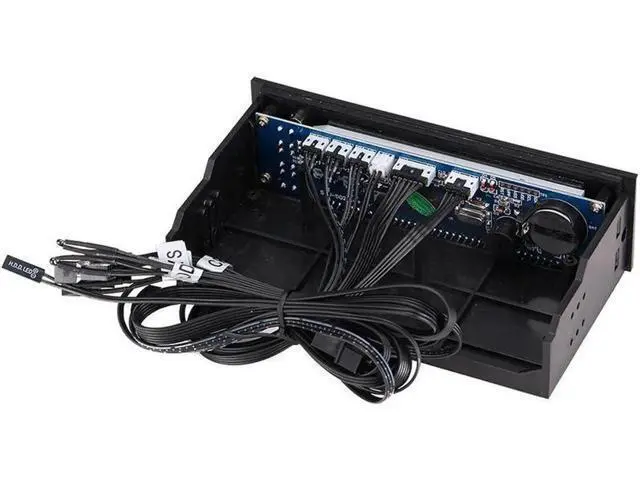 Alt view image 6 of 7 - 5.25 Inch PC Front Bay Fan Speed Controller, 3-Channel Automatic Temperature Control with HDD & CPU Temp Sensor, LED Digital Display for Desktop Chassis Cooling Adjustment