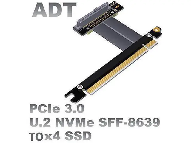 Alt view image 4 of 4 - U.2 SFF-8639 NVMe to PCIe 3.0 x16 Extension Cable, 32Gbps High-Speed SSD Data Cord, 10cm Model R37SL