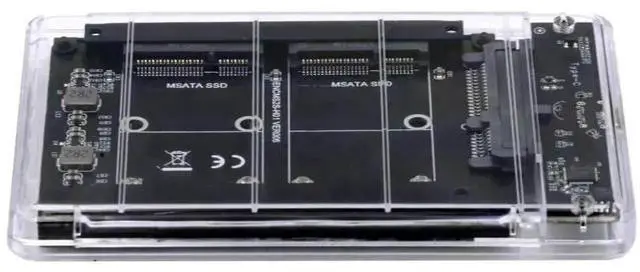 Main image of Dual mSATA Mini-SATA SSD Bridge Adapter, Support JBOD RAID0 BIG Span Modes, Convert 2 mSATA Drives to USB 3.0 Type-C, Fit Standard 2.5 Inch SATA External Hard Drive Enclosure