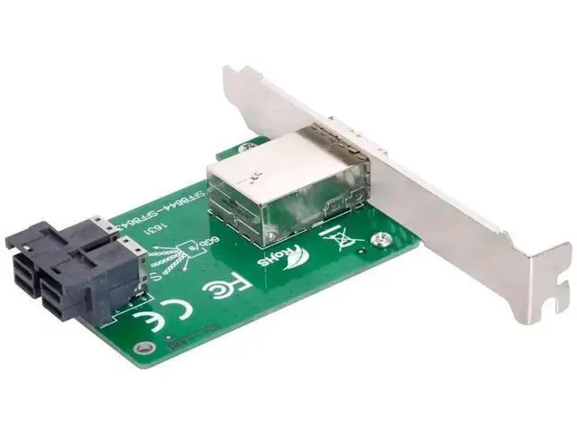 Alt view image 7 of 7 - Dual-Port Mini SAS HD SFF-8644 Female to SFF-8643 Female PCBA Adapter Card with Low Profile Bracket, Internal SAS Signal Converter for Server RAID Storage Expansion