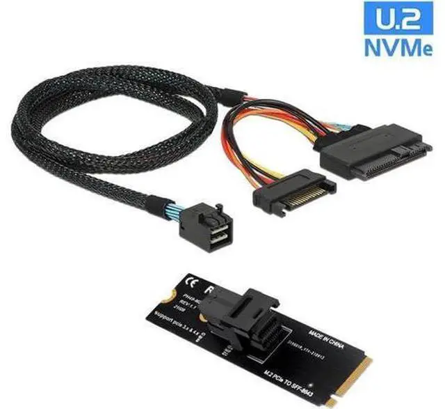 Main image of M.2 NVMe M-Key to U.2 SFF-8639 Adapter Kit, M2 NGFF to Mini SAS SFF-8643 Expansion Card with 3.3FT SFF8643 to SFF-8639 NVMe SSD Cable, Compatible with Intel SSD 750, P3600, P3700