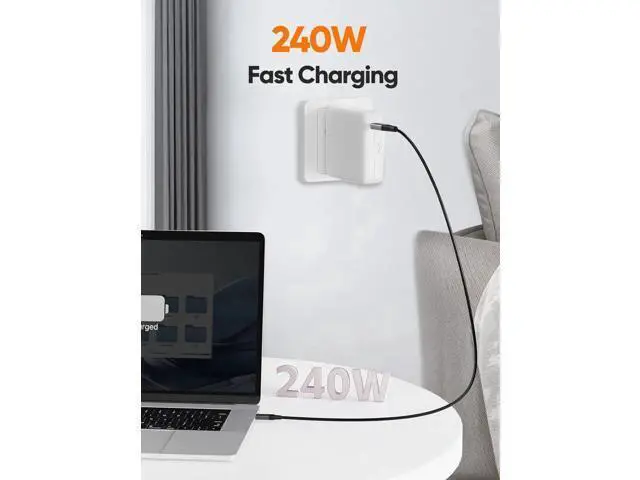 Alt view image 2 of 7 - 5FT USB4 Cable, 80Gbps Bidirectional, 120Gbps Unidirectional Bandwidth, 8K@60Hz, 240W PD Charging, USB-IF Certified, Compatible with Thunderbolt 5/4/3, USB4, SSD, MacBook M4 Pro, Docks, eGPU