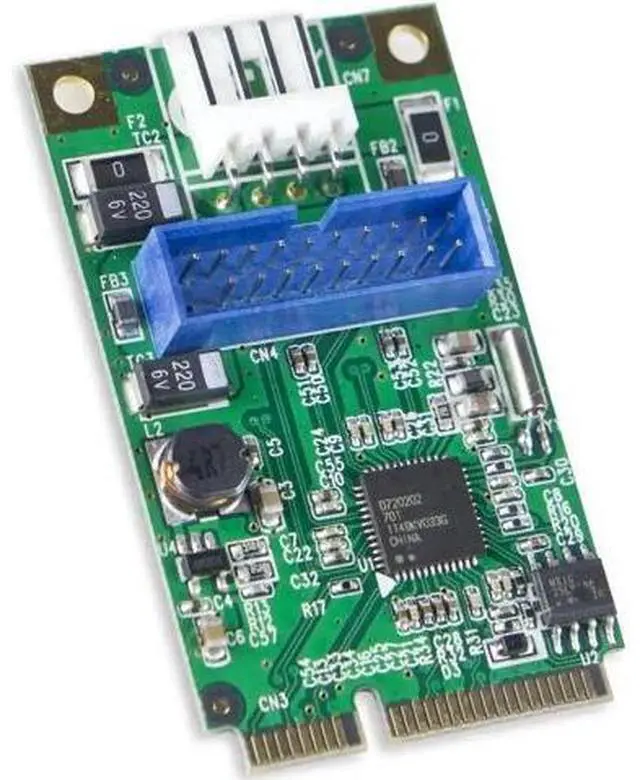Main image of E3-MPERS-2P Mini PCI-E USB 3.0 Expansion Card with 19-Pin Internal Female Header & USB 3.0 Extension Cable, 5Gbps Super Speed Mini PCIe Adapter for Industrial PC, Mini Host Front Panel USB Expansion