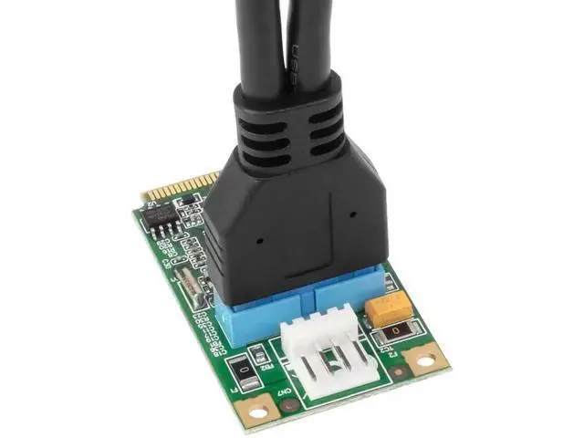 Alt view image 3 of 5 - E3-MPERS-2P Mini PCI-E USB 3.0 Expansion Card with 19-Pin Internal Female Header & USB 3.0 Extension Cable, 5Gbps Super Speed Mini PCIe Adapter for Industrial PC, Mini Host Front Panel USB Expansion