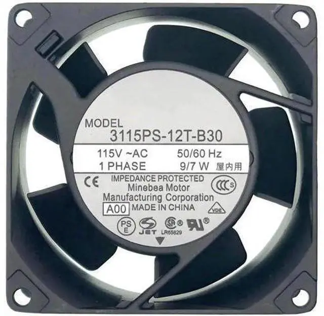 Main image of 8038 80x80x38mm AC Cooling Fan 3115PS-12T-B30 115V