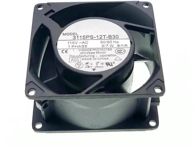 Alt view image 7 of 7 - 8038 80x80x38mm AC Cooling Fan 3115PS-12T-B30 115V