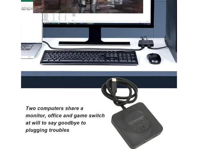 Alt view image 7 of 7 - Bi-Directional USB-C Switch Selector, 2 In 1 Out / 1 In 2 Out Type-C Splitter, 8K@60Hz Video, USB3.1 Gen2 10Gbps Data, 100W PD Charging with LED Indicator for PC, Laptop, Monitor