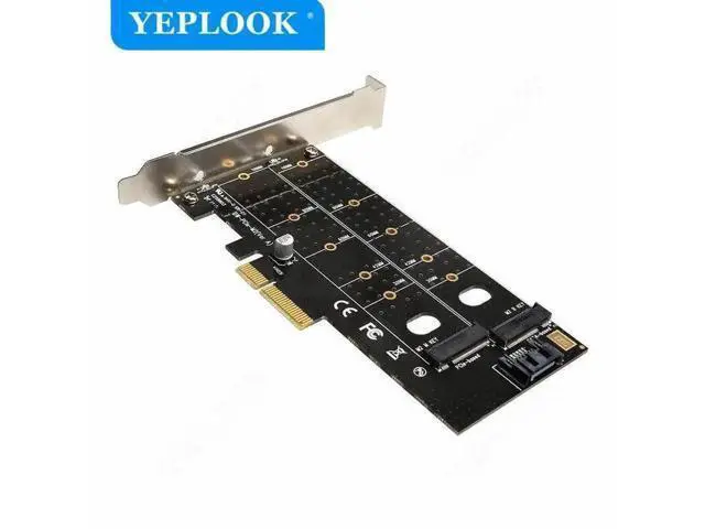 Alt view image 4 of 6 - PCIe 4x to M.2 M Key & B Key Dual Slot Expansion Riser Card Model TXB044, Support NVMe PCIe & SATA NGFF SSD, Storage Converter Adapter for Gaming PC, BTC & Chia Mining Rig