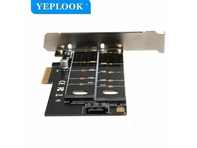 Alt view image 6 of 6 - PCIe 4x to M.2 M Key & B Key Dual Slot Expansion Riser Card Model TXB044, Support NVMe PCIe & SATA NGFF SSD, Storage Converter Adapter for Gaming PC, BTC & Chia Mining Rig