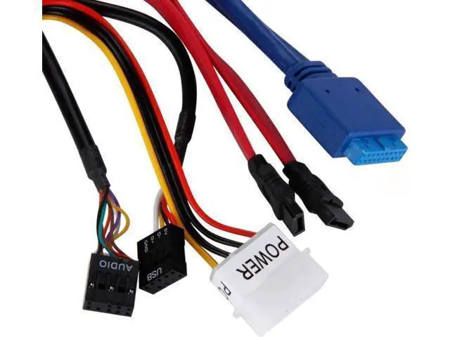 Alt view image 3 of 6 - 5.25 Inch Multifunction Front Panel Media Dashboard Card Reader, Internal PC Front Bay Hub with USB 3.0 20Pin, USB 2.0, e-SATA & SATA Ports for Desktop Computer