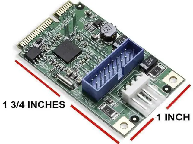 Alt view image 4 of 7 - E3-MPE202-2P Mini PCI-E USB 3.0 Expansion Card with 19-Pin Internal Female Header & USB 3.0 Extension Cable, 5Gbps Mini PCIe Adapter for Mini Host, Industrial PC Front Panel USB Expansion