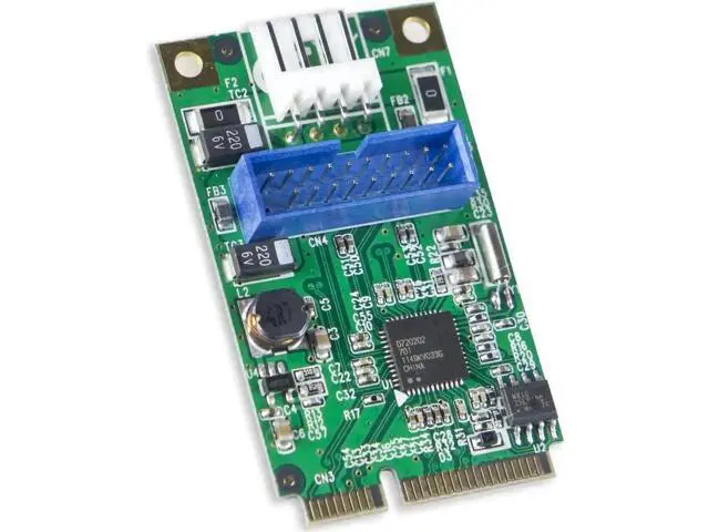 Alt view image 2 of 7 - E3-MPE202-2P Mini PCI-E USB 3.0 Expansion Card with 19-Pin Internal Female Header & USB 3.0 Extension Cable, 5Gbps Mini PCIe Adapter for Mini Host, Industrial PC Front Panel USB Expansion