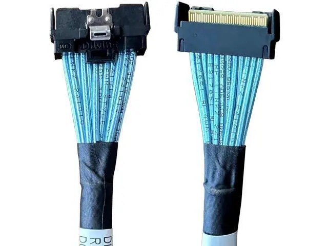 Alt view image 2 of 4 - 80CM PCIe Gen5 MCIO Breakout Cable, Mini Cool Edge IO SFF-TA-1016 74Pin x8 to Dual 38Pin x4 Double Straight Server Storage Cord
