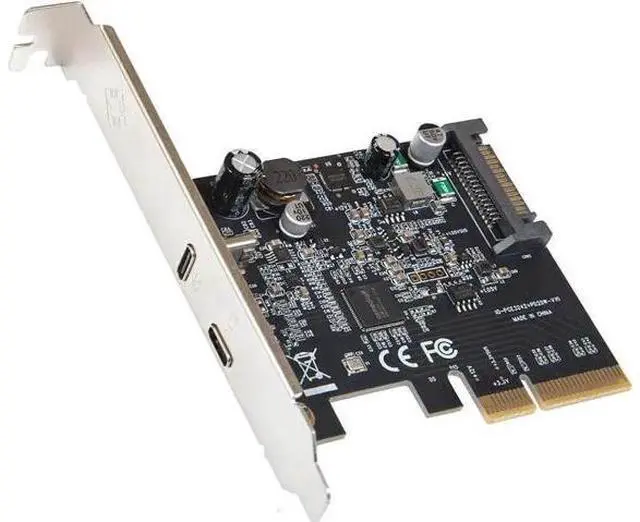 Main image of PCIe Gen3 x4 USB-C 3.2 Gen2x2 20Gbps Expansion Card with 20W QC Fast Charging, SATA 15Pin Powered, ASMedia ASM3242 Controller, Full & Low Profile Brackets for Desktop PC