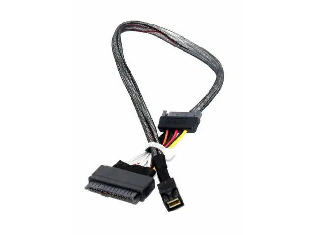 Alt view image 3 of 6 - 50CM Internal HD Mini SAS Cable SFF-8643 to U.2 SFF-8639, 12Gbps NVMe SSD Server Storage Cable with SATA Power