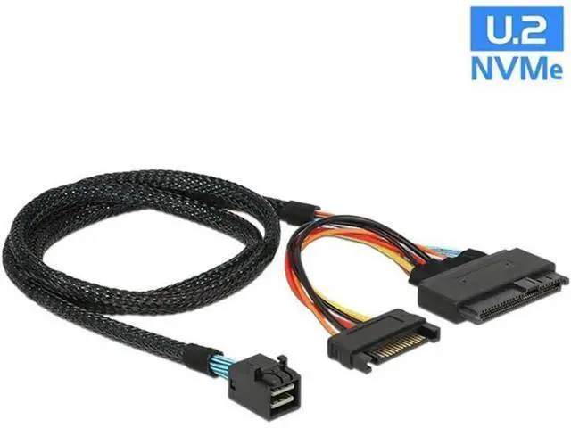 Alt view image 3 of 6 - M.2 NVMe M-Key to U.2 SFF-8639 Adapter Kit, M2 NGFF to Mini SAS SFF-8643 Expansion Card with 3.3FT SFF8643 to SFF-8639 NVMe SSD Cable, Compatible with Intel SSD 750, P3600, P3700