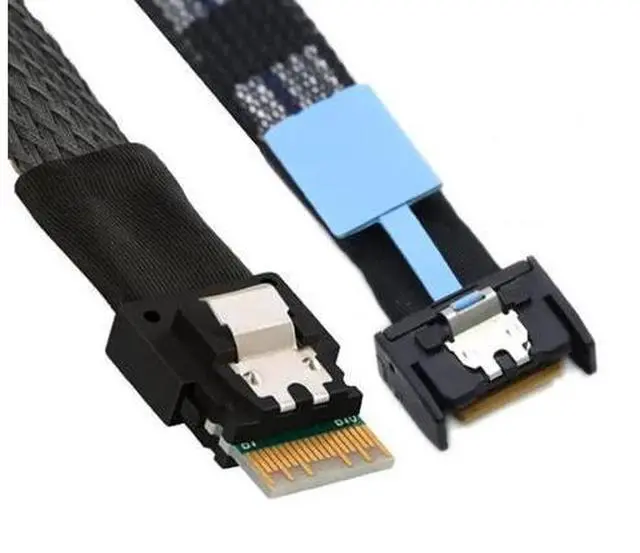 Main image of PCIe 5.0 MCIO Mini Cool Edge IO 4i 38Pin Male to SFF-8654 Slimline 4X High-Speed Extender Cable, 50cm Server Internal Data Cable