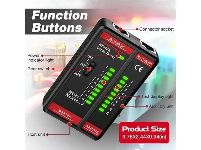 Alt view image 3 of 4 - HABOTEST HT812A Network & Telephone Cable Tester