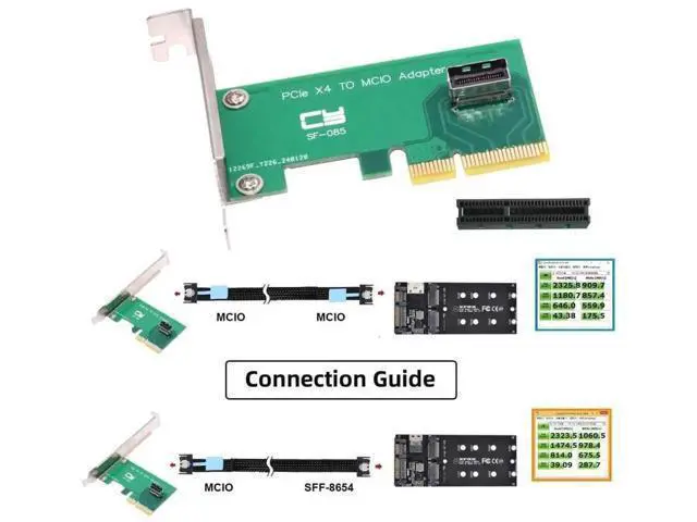 Alt view image 3 of 7 - PCIe 4x to PCIe 5.0 MCIO 4x 38Pin SFF-TA-1016 Adapter Card