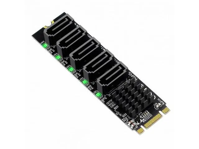 Alt view image 3 of 7 - NGFF B+M Key M.2 2280 to 5-Port SATA 3.0 6Gbps Port Multiplier Adapter, JMB575 PM Chip SATA Expansion Converter for Desktop PC & NAS Storage Upgrade