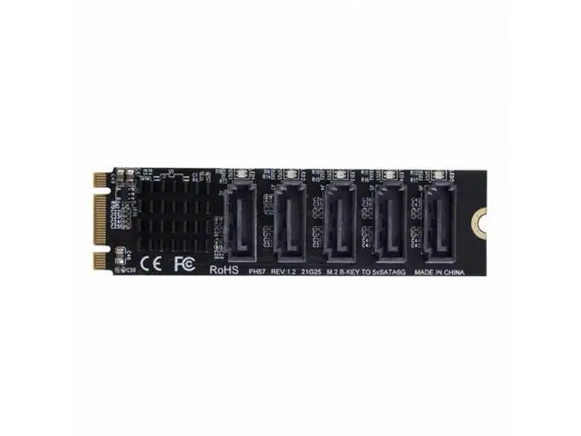 Alt view image 4 of 7 - NGFF B+M Key M.2 2280 to 5-Port SATA 3.0 6Gbps Port Multiplier Adapter, JMB575 PM Chip SATA Expansion Converter for Desktop PC & NAS Storage Upgrade