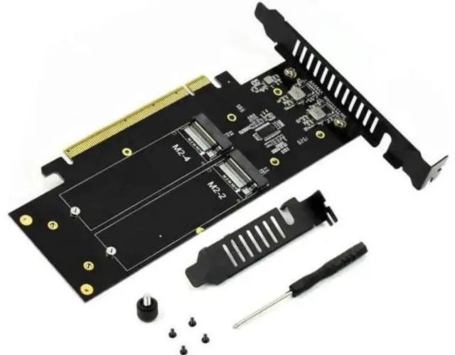 Main image of PCIe 4.0 X16 to 4-Port M.2 NVMe Expansion Card, 4×32Gbps M-Key 2280 SSD Adapter, Intel VROC & NVMe RAID Supported for Workstation & Server Storage
