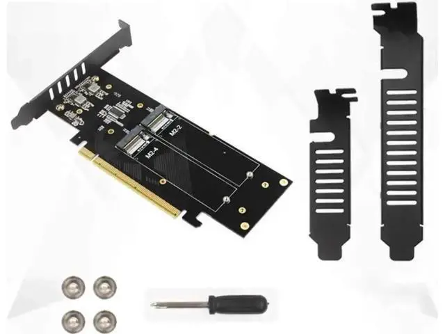 Alt view image 3 of 7 - PCIe 4.0 X16 to 4-Port M.2 NVMe Expansion Card, 4×32Gbps M-Key 2280 SSD Adapter, Intel VROC & NVMe RAID Supported for Workstation & Server Storage