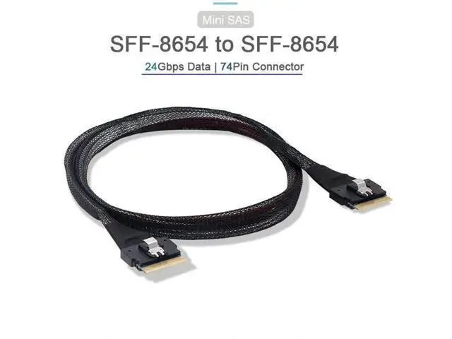 Alt view image 3 of 7 - 50cm PCIe 4.0 Slimline SAS SFF-8654 8i 74Pin Interconnect Cable, SFF-8654 Host to SFF-8654 Target Internal Server RAID Storage Cable