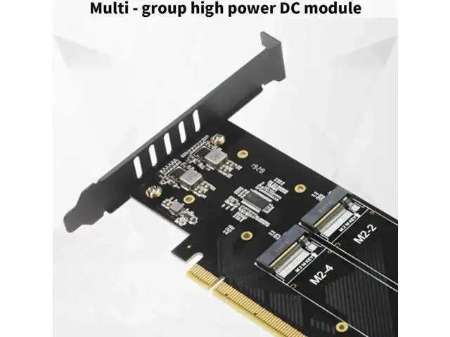 Alt view image 4 of 7 - PCIe 4.0 X16 to 4-Port M.2 NVMe Expansion Card, 4×32Gbps M-Key 2280 SSD Adapter, Intel VROC & NVMe RAID Supported for Workstation & Server Storage
