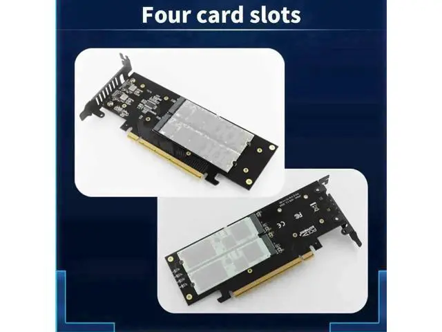 Alt view image 5 of 7 - PCIe 4.0 X16 to 4-Port M.2 NVMe Expansion Card, 4×32Gbps M-Key 2280 SSD Adapter, Intel VROC & NVMe RAID Supported for Workstation & Server Storage