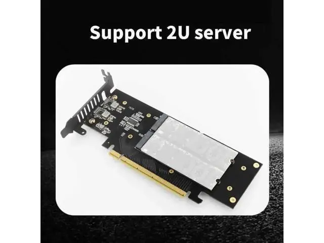 Alt view image 7 of 7 - PCIe 4.0 X16 to 4-Port M.2 NVMe Expansion Card, 4×32Gbps M-Key 2280 SSD Adapter, Intel VROC & NVMe RAID Supported for Workstation & Server Storage