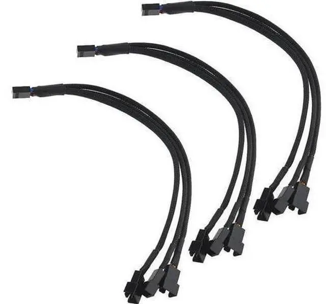 Alt view image 2 of 7 - 5 Pack 4-Pin PWM Fan Y Splitter Cable, 1 to 3 PC Case Fan Power Extension Adapter for ATX Chassis