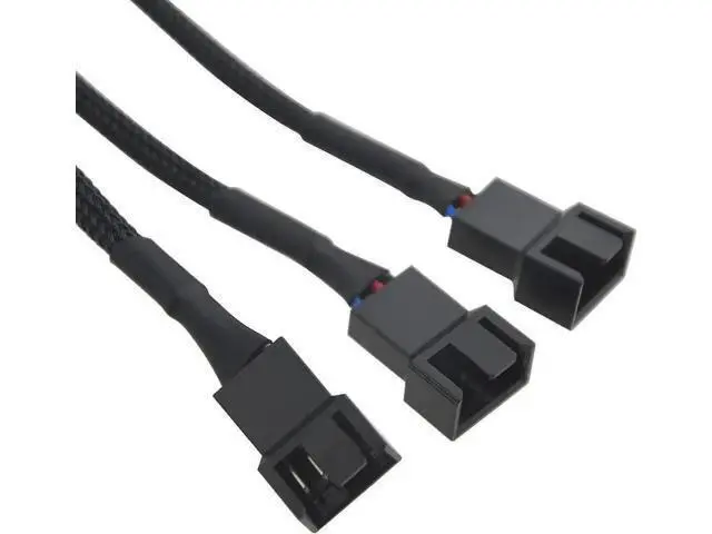 Alt view image 7 of 7 - 5 Pack 4-Pin PWM Fan Y Splitter Cable, 1 to 3 PC Case Fan Power Extension Adapter for ATX Chassis