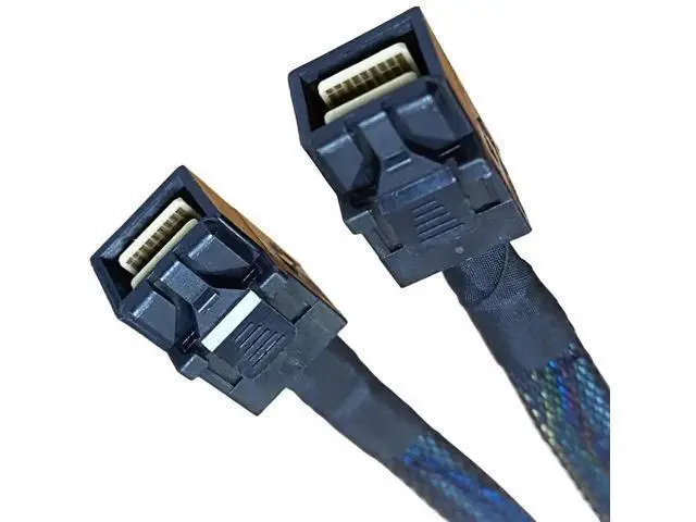 Alt view image 2 of 4 - 80cm SlimSAS Splitter Cable, SFF-8654 74Pin 8X to Dual SFF-8643 36Pin 2×4X Mini SAS HD Server Internal Data Cable