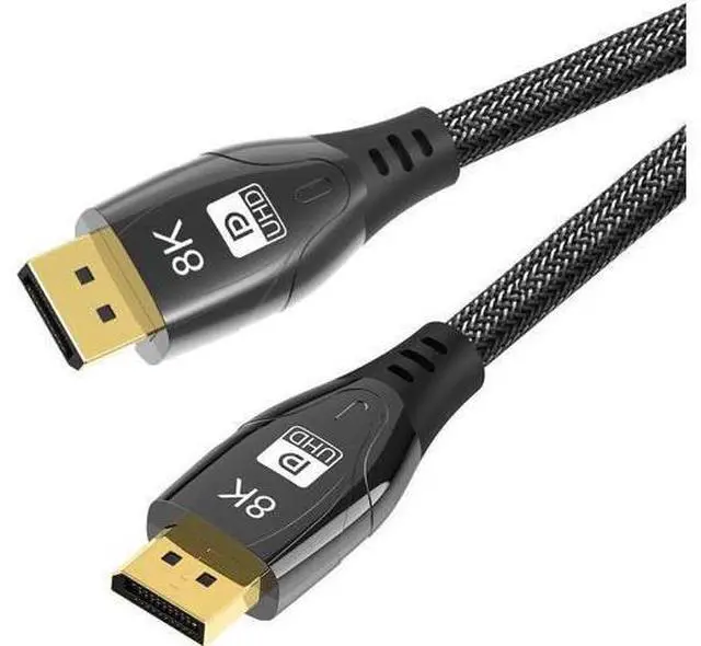Main image of 8K DisplayPort Cable 1.4, 16.4ft Nylon Braided UHD DP Cable (8K@60Hz,4K@144Hz) Ultra High Speed DisplayPort to DisplayPort Cable 32.4Gbps, and HBR3 for PC, Laptop, HDTV Gaming Monitor- Black