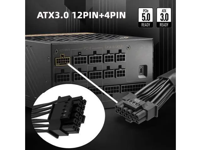Alt view image 6 of 7 - ATX 3.0 PCIe 5.0 Modular 12VHPWR 16Pin to 16Pin Power Cable, 12+4Pin GPU Modular Cord Compatible with RTX 3080, 3090Ti, 4080, 4090 Graphics Cards
