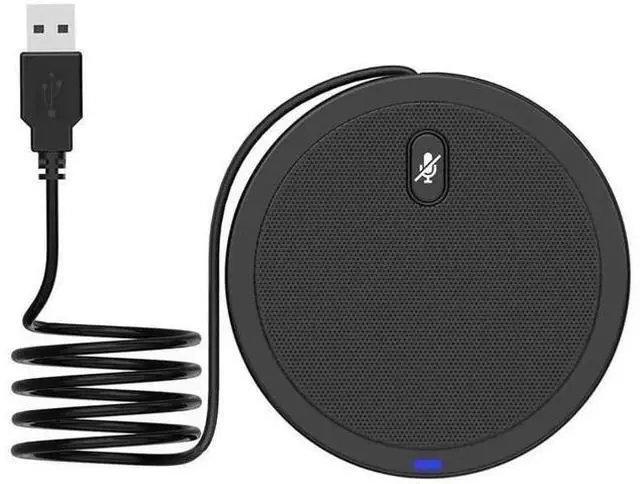 Main image of Conference USB Desktop Microphone, Omnidirectional PC Mic with Mute Button & LED Indicator, Plug and Play for Online Meeting, Class, Skype, Zoom and Recording, No Built-in Speaker