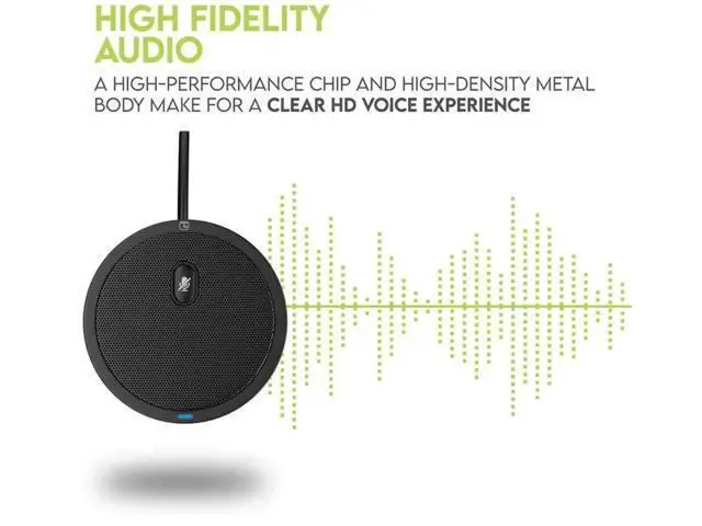 Alt view image 2 of 6 - Conference USB Desktop Microphone, Omnidirectional PC Mic with Mute Button & LED Indicator, Plug and Play for Online Meeting, Class, Skype, Zoom and Recording, No Built-in Speaker