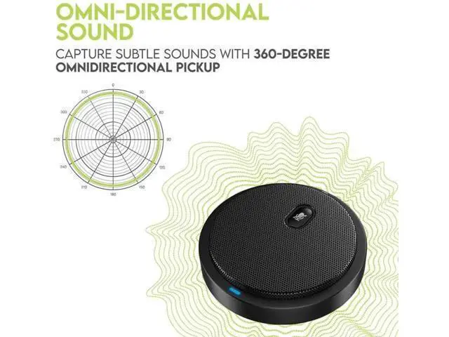Alt view image 6 of 6 - Conference USB Desktop Microphone, Omnidirectional PC Mic with Mute Button & LED Indicator, Plug and Play for Online Meeting, Class, Skype, Zoom and Recording, No Built-in Speaker