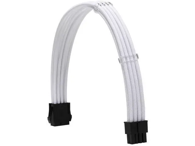 Alt view image 5 of 6 - White Braided Sleeved PSU Extension Cable Kit, 18AWG ATX 24Pin + EPS 8Pin + PCI-E 8Pin with Cable Combs for PSU Connecting Motherboard & Graphics Card