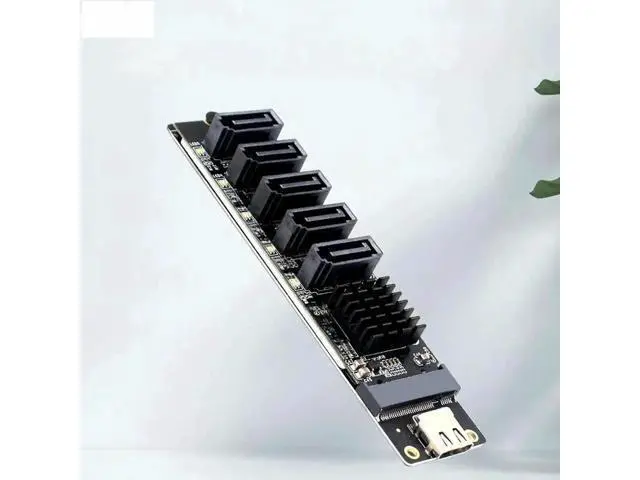 Alt view image 2 of 3 - USB Type-C to 5-Port SATA 3.0 Expansion Adapter Card, Equipped with JM575 & JMS580 Dual Chips, 6Gbps USB-C to SATA III Converter Riser for PC Storage Expansion